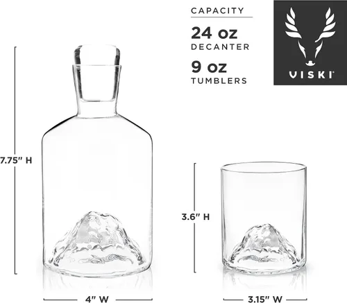 Miniatura 3 de Viski Decantador de whisky de montaña con tapón, decantador de licor soplado a mano para bourbon, whisky, licores, regalos de boda, regalos