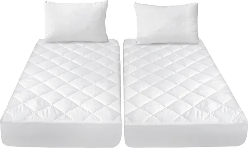 Miniatura 6 de Protector de Colchón Topper Split King para Cama Ajustable, Acolchado, Transpirable, Absorbente, Estilo Sábana Bajera, Lavable a Máquina