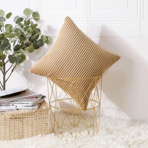 Miniatura 109 de Artscope Fundas de Almohada de Pana a Rayas Acogedoras Súper Suaves Decorativas Cuadradas Fundas de Cojín para Sofá Sillón Dormitorio Decoración