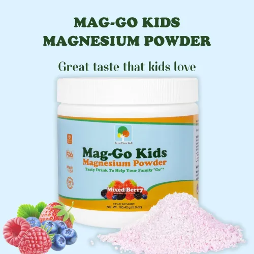 Miniatura 5 de Raise Them Well Mag-Go Polvo de magnesio para niños Alivio del estreñimiento (bayas combinadas) 90 porciones por tubo