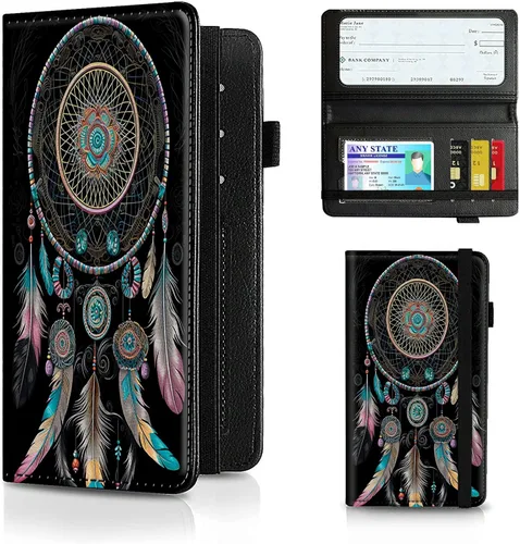Miniatura 148 de Funda para chequera para hombres y mujeres, cartera de cuero RFID con ranuras para tarjetas de crédito, soporte de cheques duplicados personales