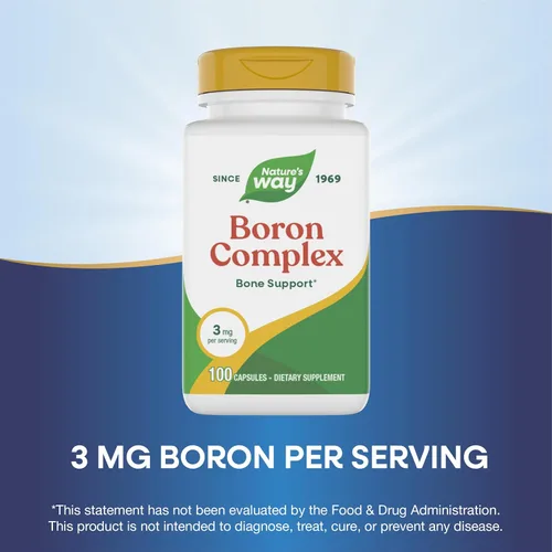 Miniatura 4 de Nature's Way Complejo de boro, soporte óseo*, 3 mg por porción, sin gluten, 100 cápsulas (el embalaje puede variar)