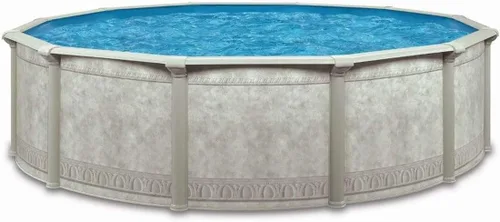 Aquarian - Piscina para exteriores con marco de acero redonda por encima del nivel del suelo, 15 pies x 52 pulgadas, Veneciano