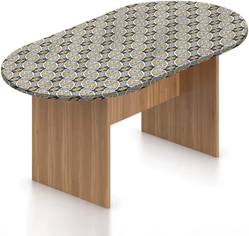Miniatura 11 de Mantel ajustable ovalado de poliéster elástico para acuario, diferentes peces en la parte inferior del océano, mantel ajustable con estampado