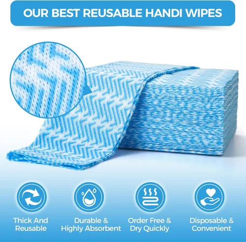 Miniatura 2 de Handi Wipes - Paños reutilizables, desechables, toallas de limpieza secas, toallitas de cocina reutilizables, paños de secado rápido, multiusos