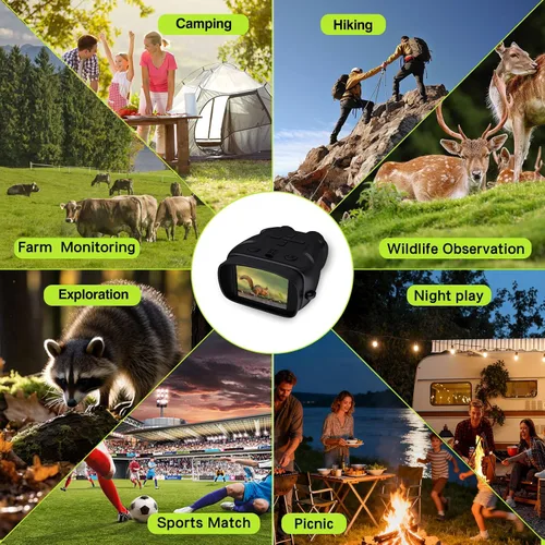 Miniatura 6 de Gafas de visión nocturna para niños con tarjeta de 32 GB, binoculares de visión nocturna para niños con zoom 5X, cámara digital HD 1080P, gran