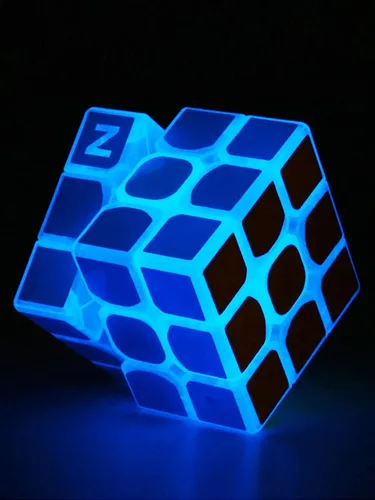 AMAZA Cubo de velocidad fluorescente 3x3, 3x3x3, que brilla en la oscuridad, cubo de velocidad luminoso de 3 por 3, juguete rompecabezas de cerebro,