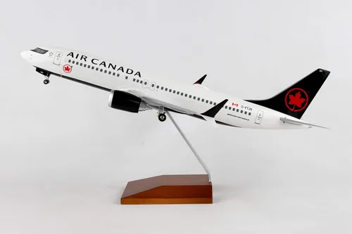 Miniatura 9 de Daron Skymarks Air Canada 737MAX8 1/100 con soporte de madera y engranaje