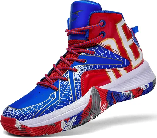 ASHION Zapatos de baloncesto unisex para niños y niñas, tenis de caña alta, transpirables, con amortiguación al aire libre, zapatos deportivos
