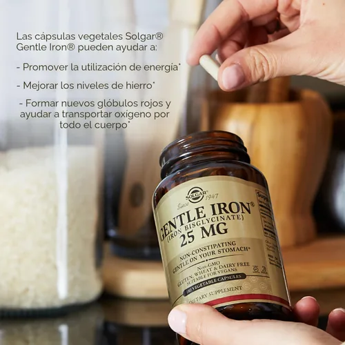 Miniatura 5 de Solgar Hierro suave: ideal para estómagos sensibles, suplemento de glóbulos rojos, no estreñimiento y OMG, vegano, sin gluten y lácteos, Kosher, 180