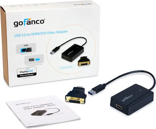 Miniatura 7 de gofanco Adaptador de gráficos de video USB 3.0 a HDMI para múltiples monitores, hasta 2560 x 1440 para Windows y macOS, chip DisplayLink, incluye