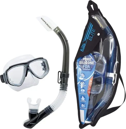 Miniatura 11 de TUSA Sport Combo de máscara esplendiva y esnórquel para adultos Negro/Negro (con bolsa reutilizable)