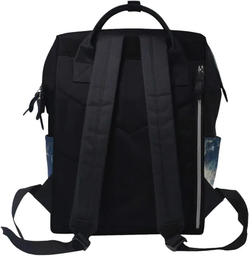 Miniatura 6 de Bolsa de pañales para bebés de gran capacidad, estilista de peluquería, tijeras de impresión duradera multifunción mochila de viaje, Alien Planeta