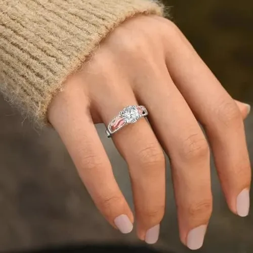 Miniatura 4 de to My Love, I'll Hold You in My Heart Personalized Circle Wings Memorial Ring, 925 Sterling Silver Fashion Angel Wing Ring, Trendy Delicate Ring