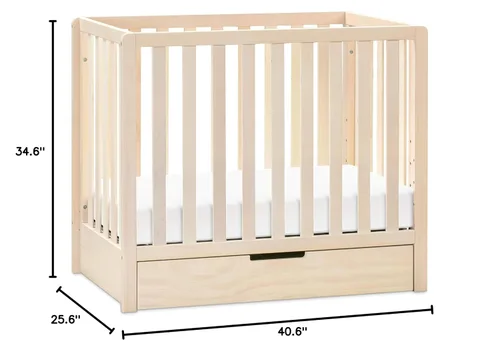 Miniatura 11 de Carter's by DaVinci Colby - Mini cuna convertible 4 en 1 con cajón nido en color natural lavado, certificado Greenguard Gold, almacenamiento