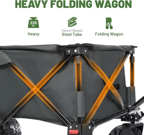 Miniatura 4 de Timber Ridge Carro plegable utilitario plegable resistente con ruedas todo terreno para compras al aire libre, camping, jardín, deportes, con bolsa