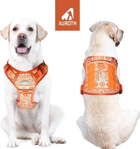 Miniatura 9 de AUROTH Arnés táctico para perros grandes, sin tirones, ajustable, reflectante, K27, entrenamiento de trabajo, chaleco para mascotas, arnés