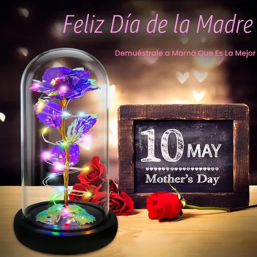 Miniatura 4 de Childom Regalos para el día de la madre para mamá, regalos de cumpleaños para mujeres, abuela, flores para entrega, rosa colorida púrpura iluminada