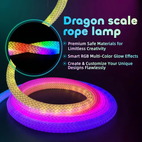 Miniatura 4 de Luces de cuerda LED de neón de 6.56 pies, luces impermeables con sincronización de música con control remoto y APP, alimentadas por USB, iluminación