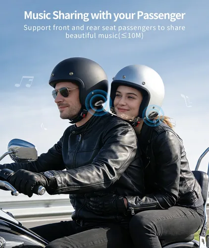 Miniatura 8 de JESIMAIK Auriculares Bluetooth para casco de motocicleta, sistema de comunicación de casco de malla para 10 jinetes, soporte magnético antirrobo
