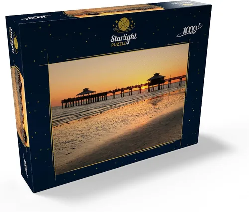Miniatura 2 de MyPuzzle Sunset At The Pier in Fort Myers Beach On The Gulf Coast, Florida, Estados Unidos, rompecabezas prémium de 100 piezas para adultos