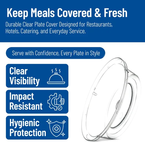 Miniatura 3 de Carlisle FoodService Products Cubierta plástica comercial de la placa, 8-11/16" a 9-1/8", transparente, grande