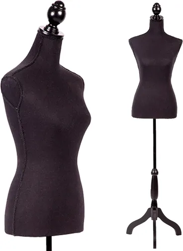 Maniquí femenino Torso vestido forma maniquí cuerpo vestido modelo con soporte de trípode, 60-67 pulgadas altura ajustable mujer cuerpo torso