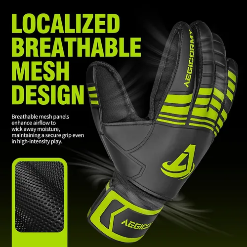 Miniatura 4 de Guantes de portero de fútbol con protección para los dedos para prevenir lesiones, agarre fuerte para enfrentamientos difíciles, guantes de portero