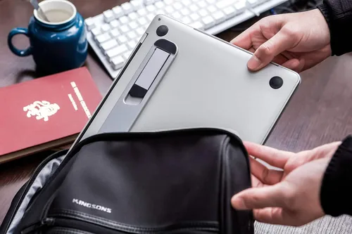 Miniatura 5 de Elevador de computadora portátil para escritorio, soporte plegable de aluminio para laptop para modelos de 10 a 16 pulgadas, incluyendo MacBook