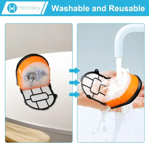 Miniatura 5 de WD161 Juego de rodillos y filtro para aspiradora Shark HydroVac MessMaster húmeda y seca WD161 WD261 AW261 (Kit de 2 cepillos y 4 filtros de espuma)