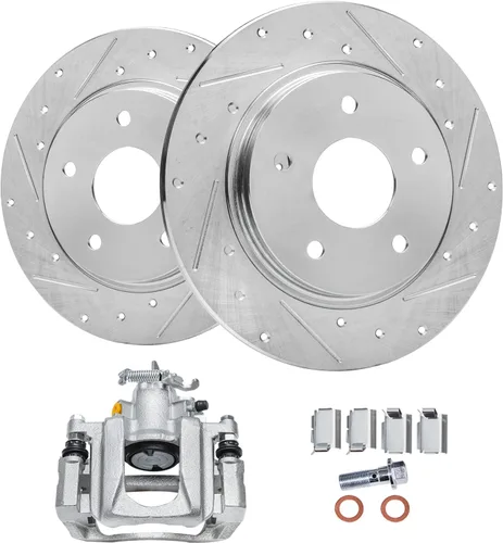 Miniatura 27 de Detroit Axle - Kit de frenos delanteros para Honda Accord 2003-2010, rotores de freno de disco perforados y ranurados de repuesto 2004 2005 2006