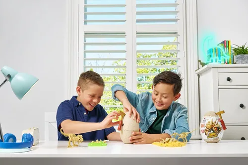 Miniatura 6 de Robo Alive ZURU - Mini Dino Fossil Find (paquete de 2, gigantoraptor y estegosaurio) para niños de 5 años en adelante, excavar y descubrir, STEM