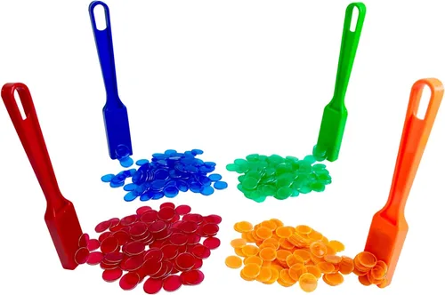 Yuanhe Virutas magnéticas de varita de bingo, 4 colores para aprendizaje de ciencias, conteo familiar, actividades nocturnas