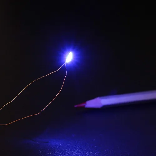 Miniatura 2 de Evemodel 30 unids pre-cableado micro Litz alambre Bule 0603 SMD LED luz 7.8 '' alambre resina cubierta impermeable CD0603B