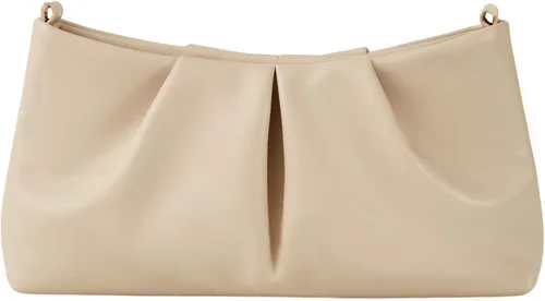 Miniatura 4 de Bolso de noche de piel sintética, bolso de mano fruncido para mujer, con correas de hombro dobles desmontables, bolso cruzado