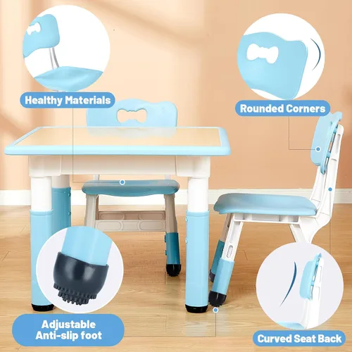 Miniatura 4 de FUNLIO Silla Ajustable para Niños (2 piezas), Silla para Niños Pequeños con 3 Niveles de Altura Ajustable para Edades de 3-8, Silla Infantil