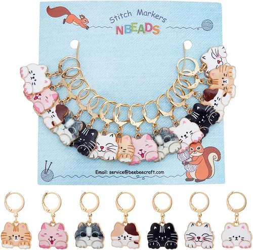 Miniatura 12 de NBEADS 2 Piezas 2 Estilos Cadenas Contador de Filas con Dijes de Abejas, Marcadores de Puntos con Números 0~9 Cuentas Acrílicas Dijes Marcadores