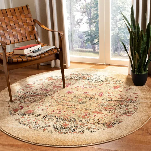Miniatura 16 de SAFAVIEH Lyndhurst Collection - Alfombra redonda de 7 pies, color beige y multicolor, diseño tradicional de cachemira, no desprende pelusa