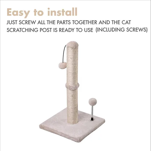Miniatura 7 de MECOOL Poste Rascador para Gatos Premium Basics - Rascador de sisal con bola colgante de 22 pulgadas para gatitos o gatos más pequeños