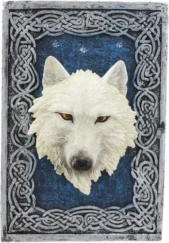 Miniatura 5 de Ebros Gift Figura decorativa rectangular de lobo alfa de noche estrellada azul celta como recuerdo, almacenamiento de joyas, decoración de lobos