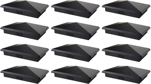 Miniatura 28 de Tapa de aluminio en forma piramidal para postes de madera, color negro (4 unidades)