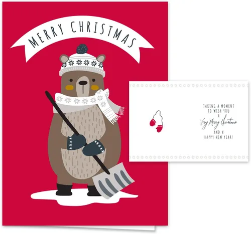 Miniatura 4 de Canopy Street Tarjetas navideñas de animales del bosque, 36 tarjetas con sobres blancos, 6 diseños de animales del bosque de invierno, versos