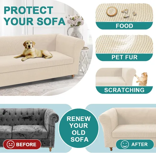 Miniatura 4 de UNBBRRL Funda de sofá Chesterfield de jacquard elástico, fundas de cojín gruesas para sofá, protector de muebles para sala de estar