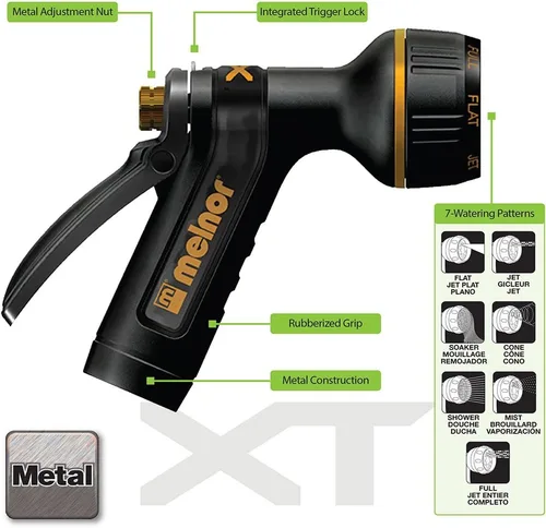Miniatura 5 de Boquilla de manguera Melnor, pulverizador de agua de metal para servicio pesado, Serie XT200
