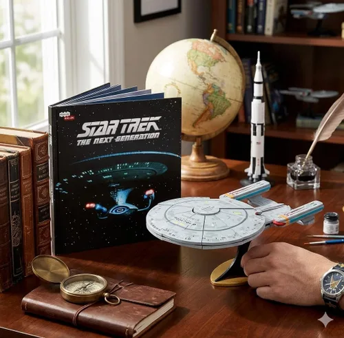 Miniatura 5 de Star Trek - Kit de modelo de rompecabezas de madera 3D de The Next Generation Enterprise (50 piezas) con licencia oficial NCC-1701-D Starship