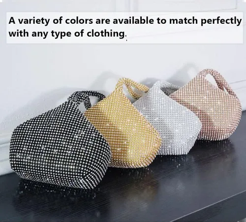 Miniatura 6 de VISTATROY Bolso de noche para mujer, con diamantes de imitación brillantes, triangular, cadena de diseñador, bolso de mano para fiesta, graduación