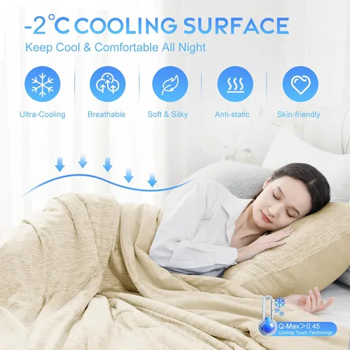Miniatura 2 de CHOSHOME Edredón Refrescante Tamaño Twin, Manta Refrescante con Fibra de Enfriamiento Q-Max 0.45 Arc-Chill, Manta de Verano Fresca para Sudores