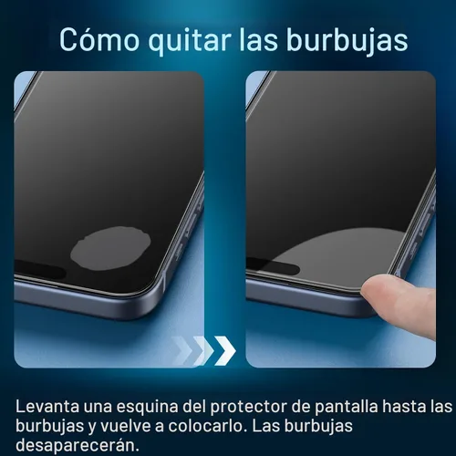 Miniatura 2 de JETech Protector de pantalla de privacidad para iPhone 15 de 6.1 pulgadas, película de vidrio templado anti espía con herramienta de fácil