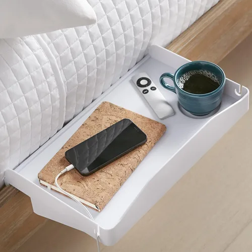 Miniatura 12 de Modern Innovations - Estante de cabecera para cama, dormitorio universitario, estante/organizador de cama para litera superior, bandeja de mesita