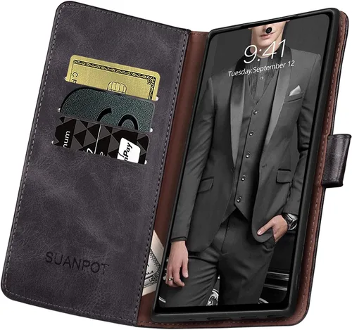 Miniatura 4 de SUANPOT Funda de piel tipo cartera para Samsung Galaxy Note 10 de 6.3 pulgadas con bloqueo RFID, soporte para tarjetas de crédito, libro de folio